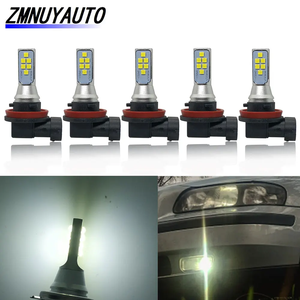 Автомобильные светодиодные противотуманные фары H11 H8 супер яркие 12SMD 3535 чип белые