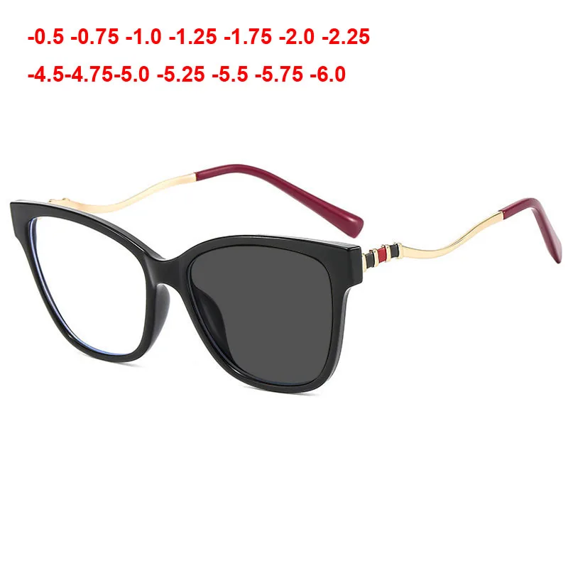 

Cat Eye Transition Sunglasses For Women Photochromic Eyeglasses Myopia Glasses Female Optical Glasses -1.0 -1.75 -4.75 To-6.0