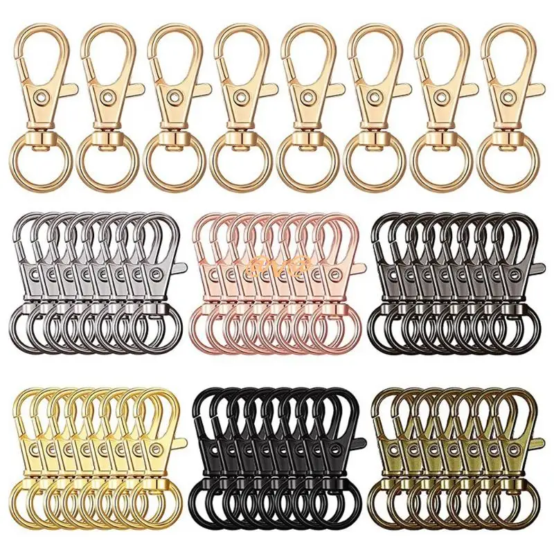 

Кольцо для ключей с застежкой-карабином и открытыми соединительными кольцами, 56 упаковок, брелоки для самостоятельной сборки