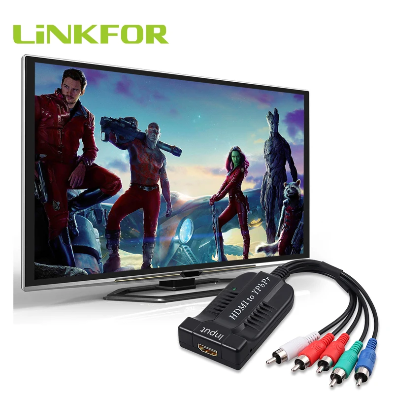 LiNKFOR совместимому с HDMI до 1080P компонентное видео YPbPr 5RCA преобразователь RGB адаптер