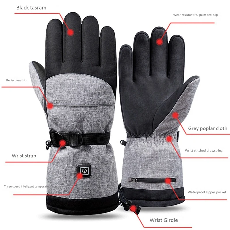 

Winter Thermal Gloves Waterproof Electric Heated Gloves Battery Powered for Cycling Motorcycle Skiing Heating Gloves