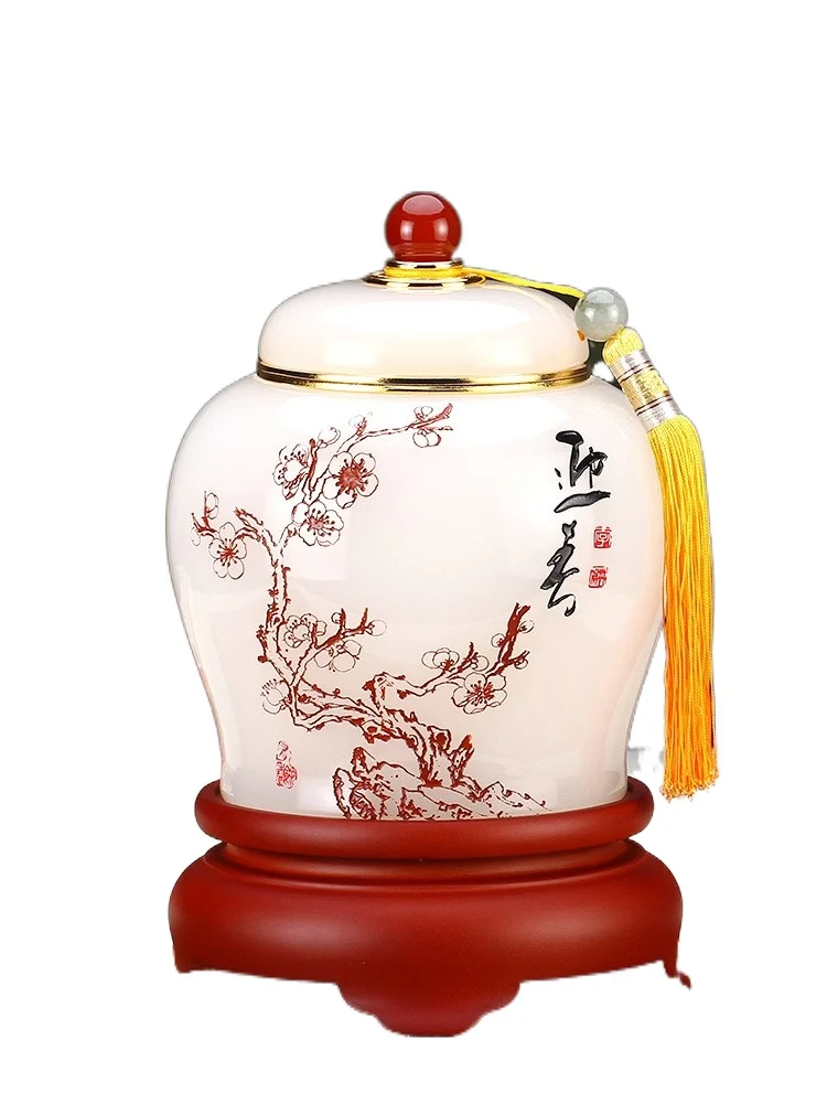 Glass Tea Jar Sealed Jar Household Tea Container Household Boutique High-End Gift Box-Packed Customization