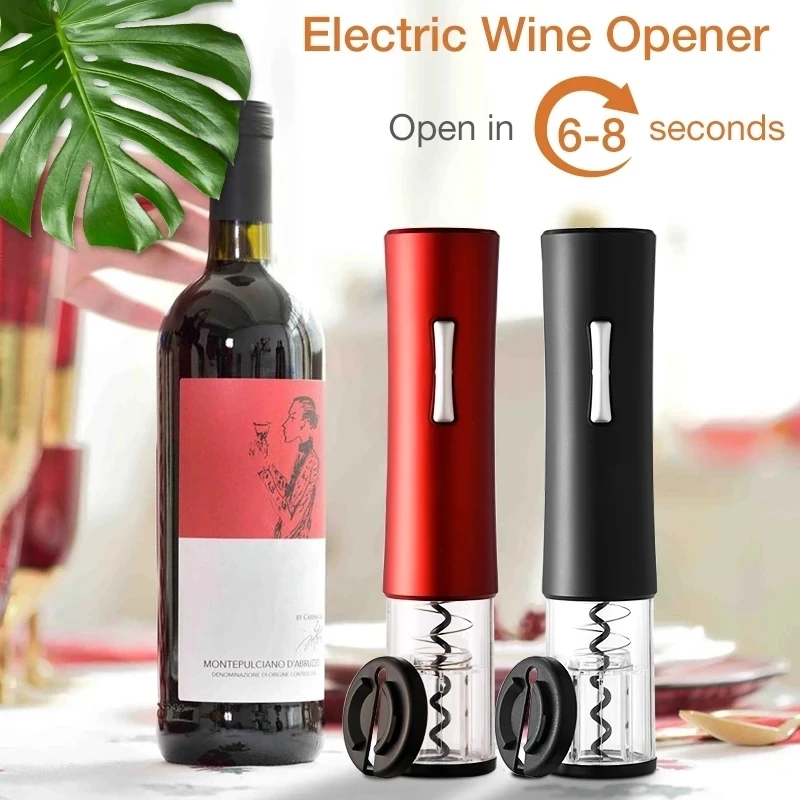 

Автоматическая открывалка для бутылок, Электрический штопор для вина, резак фольги, кухонные аксессуары