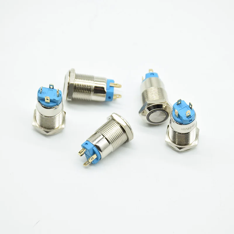 12 мм 12V 24V 220V Самостоятельная Блокировка с фиксацией кнопочный переключатель