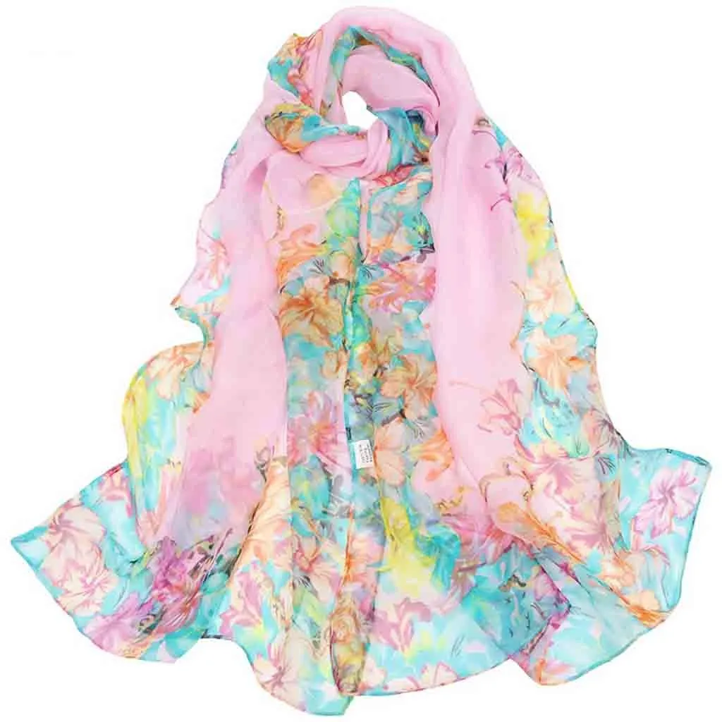Шарф женский новый ly поступление шарф цветочный узор квадратный платок дышащие