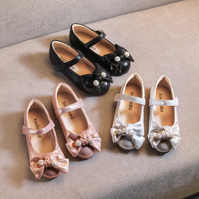 Весенняя детская обувь с бантом Платье для маленьких девочек Обувь принцессы на