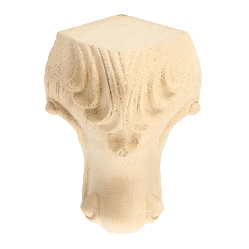 4PCS Wooden Furniture Legs Solid Wood Carved Sofa/Chair/Table/Wardrobe/Loveseat Feet for Home Decor 5X10cm |