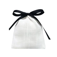50pcs jewelry cotton gift bag with black ribbon 8x10cm wedding birthday party candy pouch jewelry packaging displaypouches