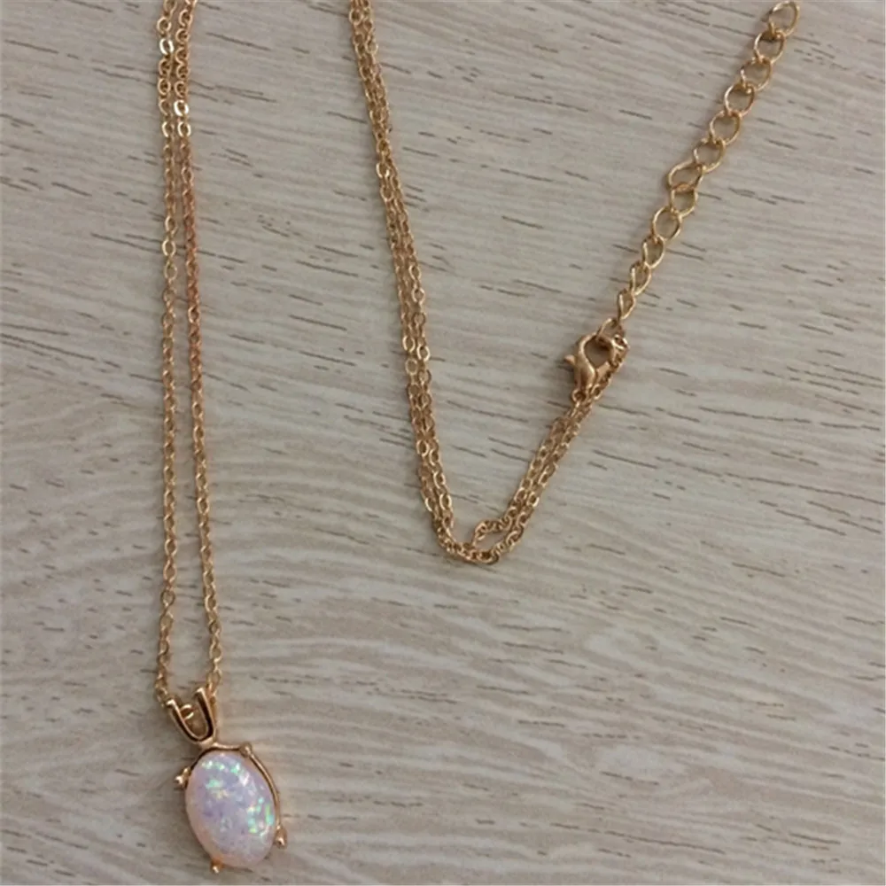 Лидер продаж винтажное ожерелье с натуральным белым искусственным опалом