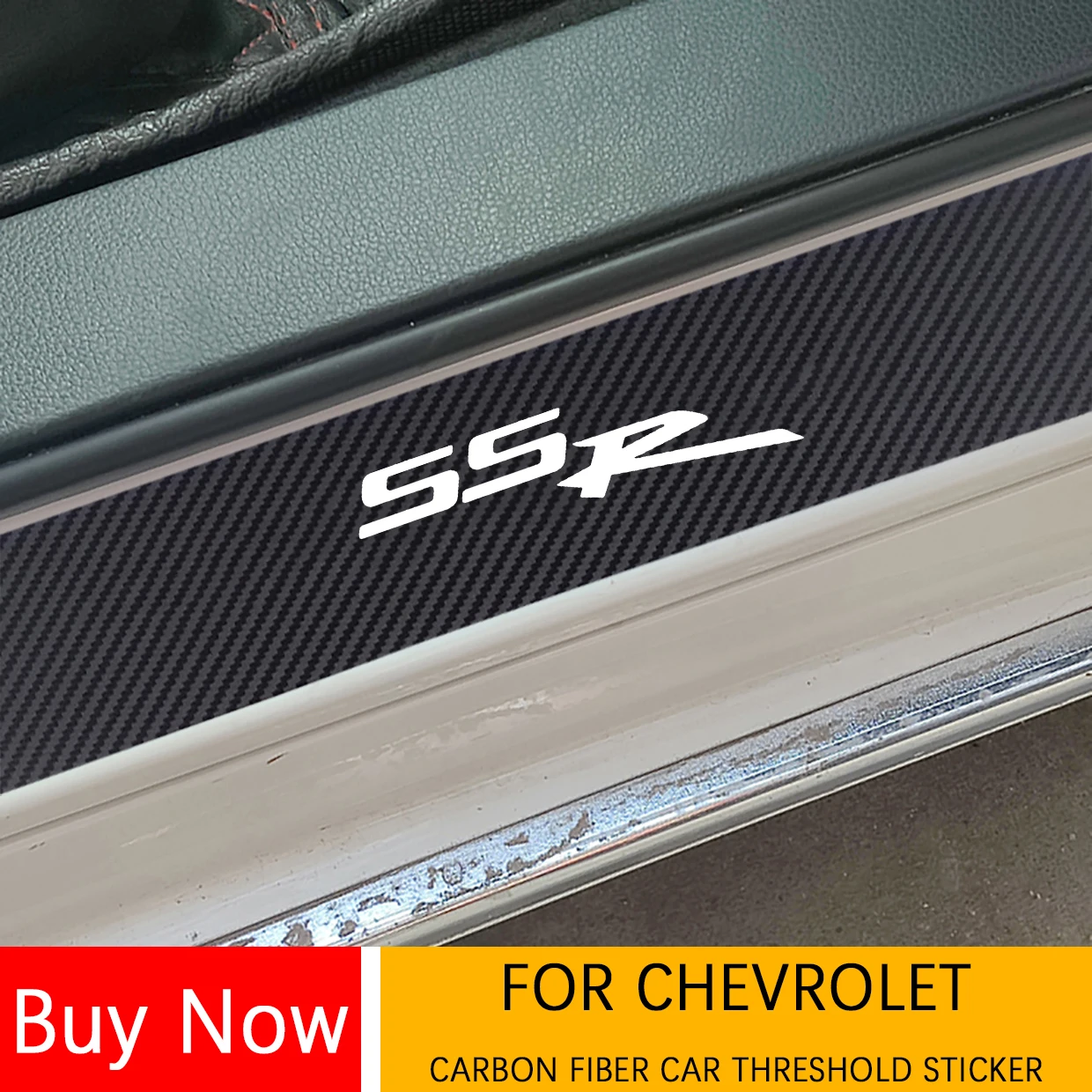 

Carbon Fiber Car Door Threshold Pedal Scuff Plate Stickers FOR Chevrolet TRANS SSR SPARK SPIN TRAILBLAZER Tahde Car Accessories