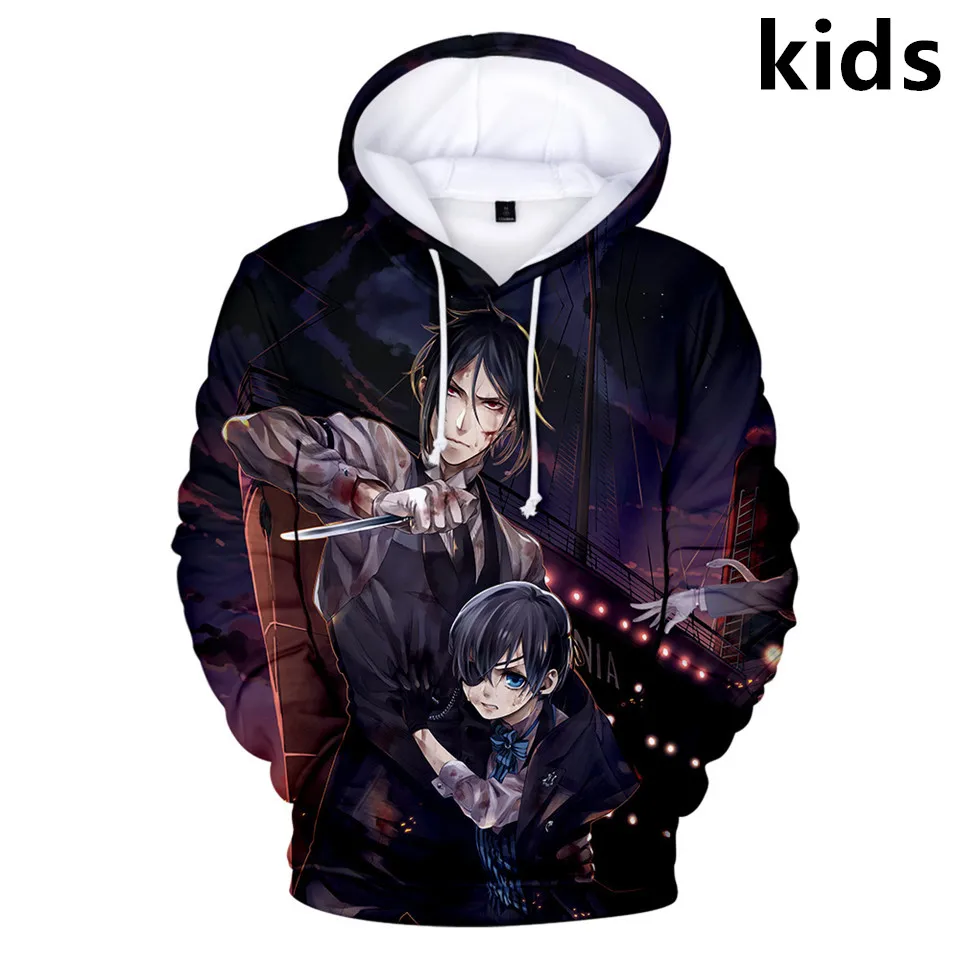 

2 to 14 years kids hoodie Anime Black Butler 3d printed hoodies sweatshirt boys girls Kuroshitsuji Jacket coat children clothes