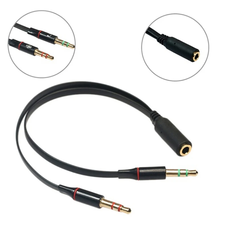 3.5 Plug 1 Female To 2 Male Y Splitter Earphone Audio Cables Headphone Transducer Combo Adapter For Headset Microphone - купить по