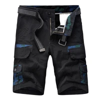 mens shorts cargo military solid casual tactical short multi pocket fitness loose work summer male 4 colors no belt pants 2021
