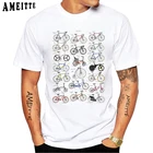 Винтажная Коллекция велосипедов, модная мужская футболка с коротким рукавом, белая Повседневная футболка с рисунком старых велосипедов, стиль хип-хоп