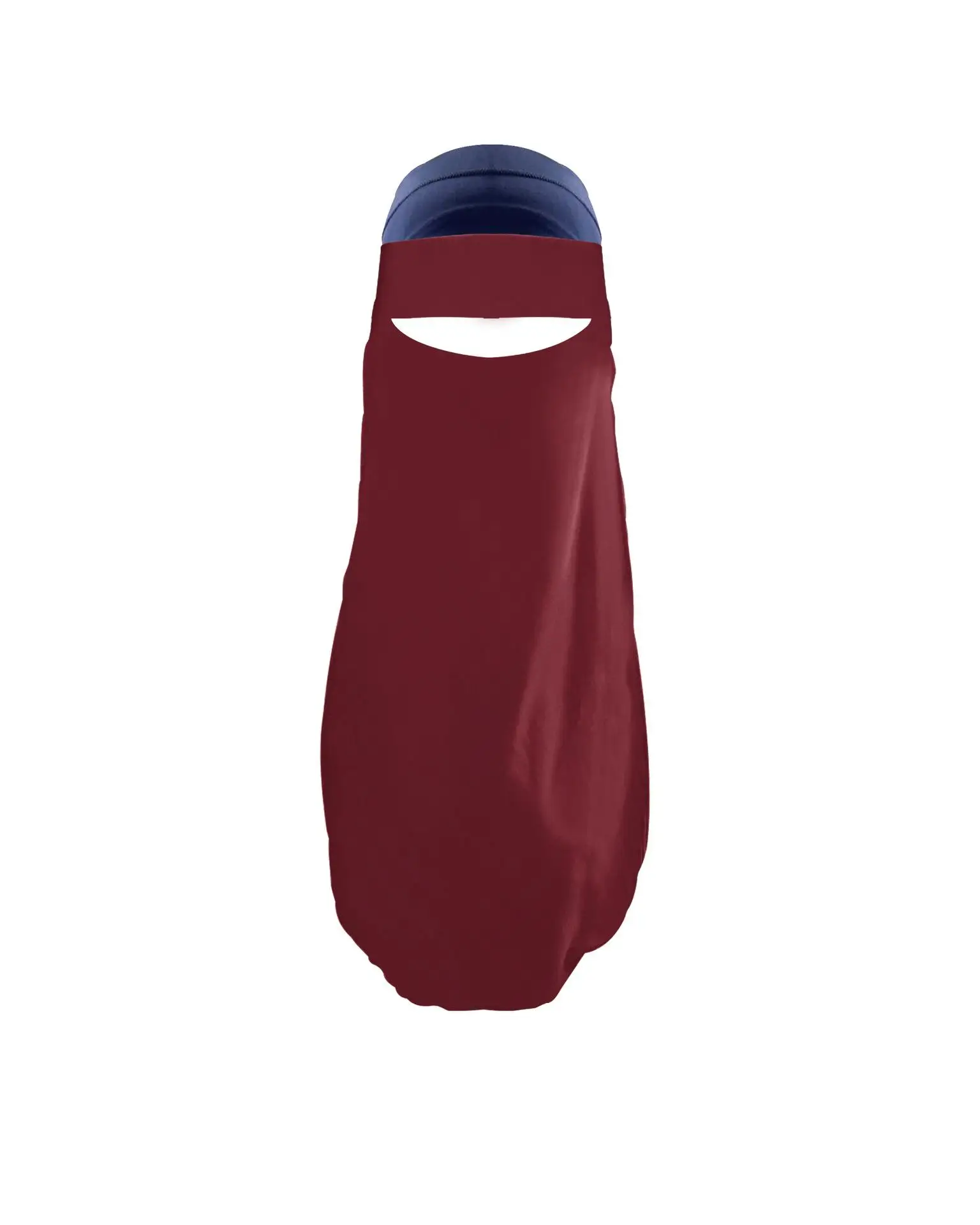 Бордовый Женская мусульманская бандана шарф исламский Niqab Burqa капот хиджаб кепки головные уборы с вуалью черное покрытие для лица абайя стиль обёрточная бумага головной убор - Цвет: Бордовый
