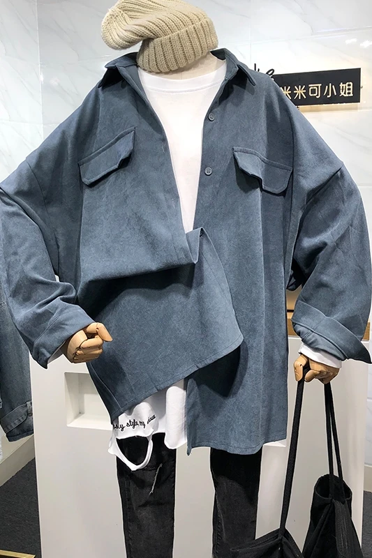 

2021 Spring New Korean Style Simple Pocket Lapels Shirt Women's Loose Leisure Slimming Student Mid-length Blouse Ladies Tops