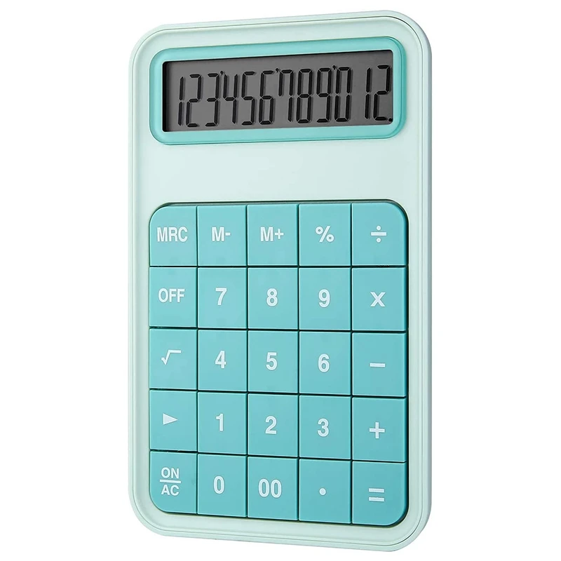 

Large Button Calculator 12 Digit LCD Office Calculator with Large Display for School Office Home Counter - Turquoise