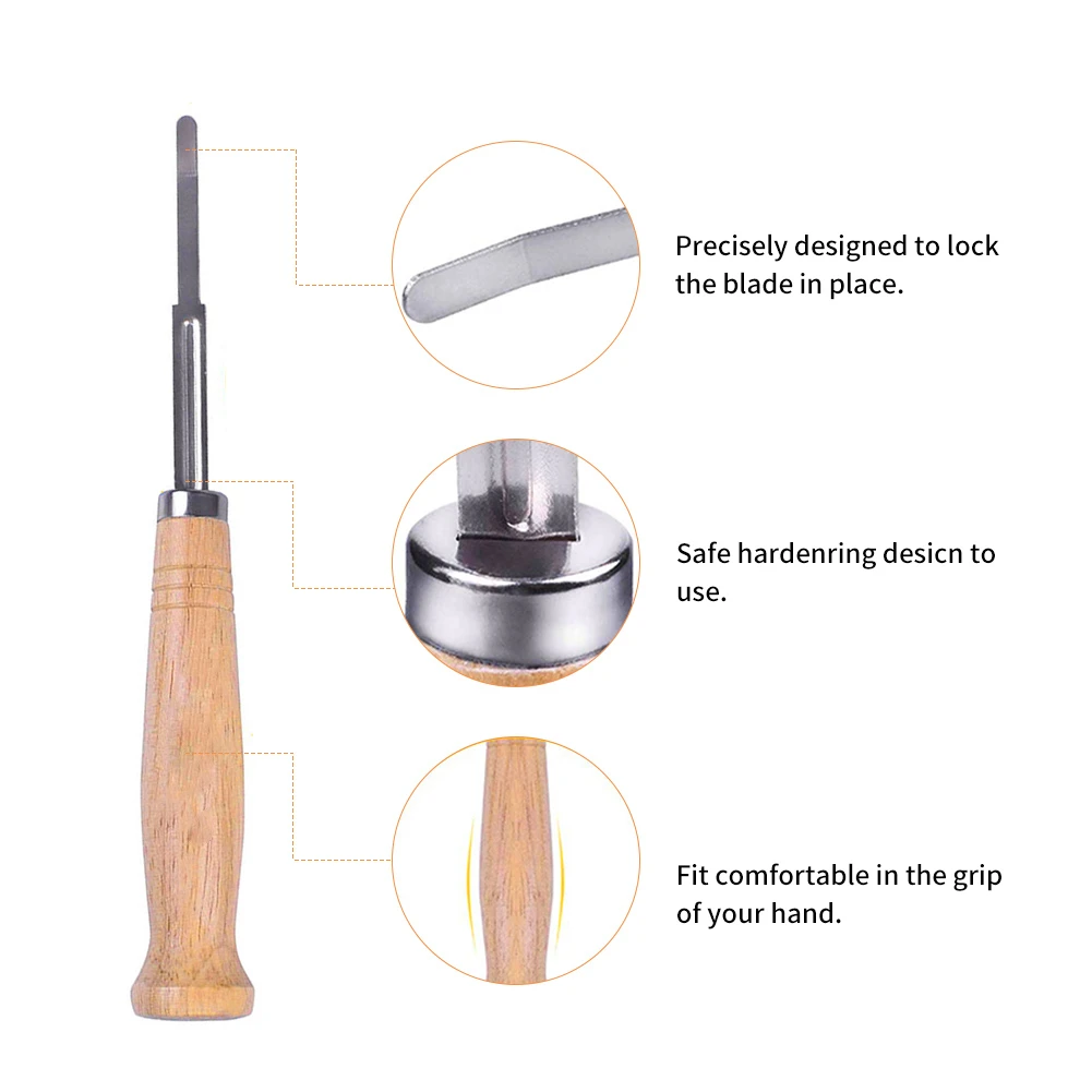 Изогнутый резак для хлеба с деревянной ручкой инструмент резки сменный скребок |