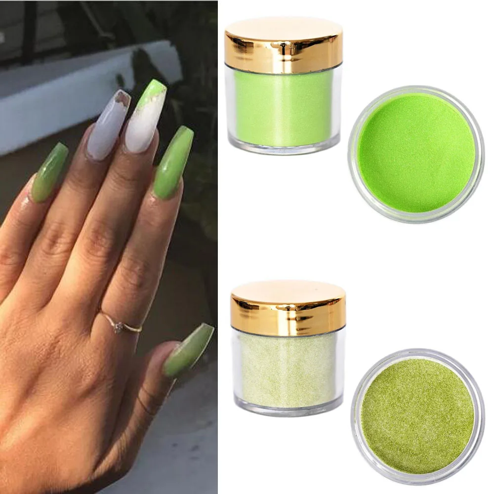 

1oz(28g) 4 SUMMER Green Nail Art Acrylic Powder Glitters Carving/Extension For French Manicure Crystal Nails Dust Powders 2-In-1