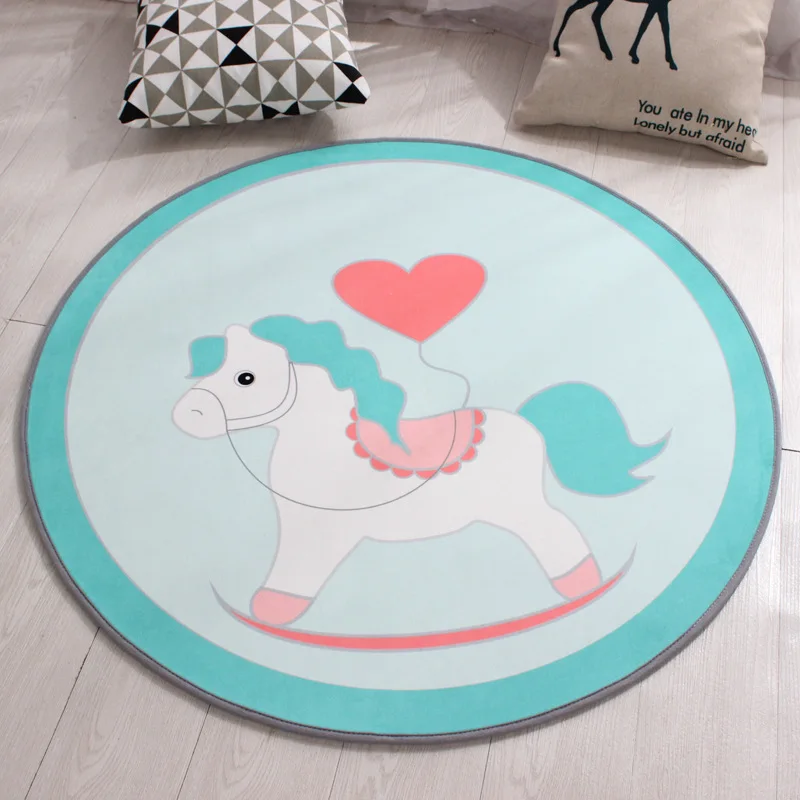

Cute cartoon animals children bedroom door living room round computer chair hanging basket Mat Carpet
