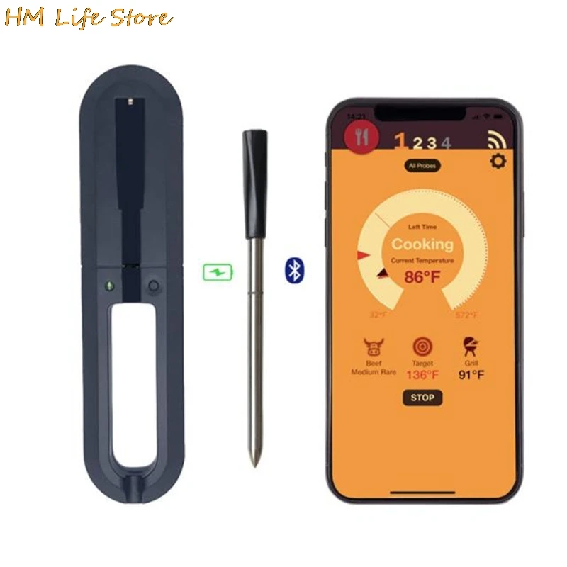 

1PC Hot Sale Wireless Meat Food Steak Thermometer for Oven BBQ Smoker Kitchen Smart Digital Bluetooth Barbecue Accessories
