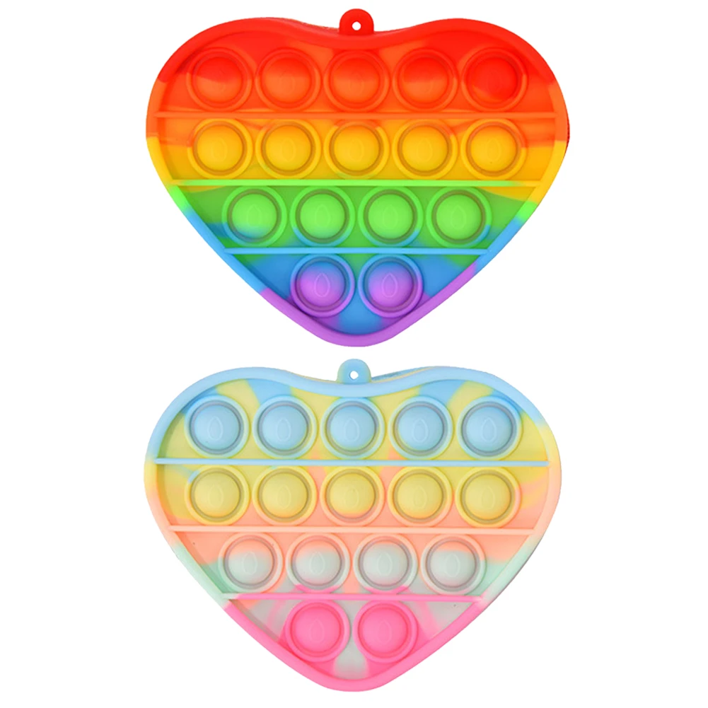 

Радужная Любовь Сердце Кошелек для монет силиконовая пузырьковая сенсорная Игрушка антистресс для взрослых детей снятие стресса аутизм иг...