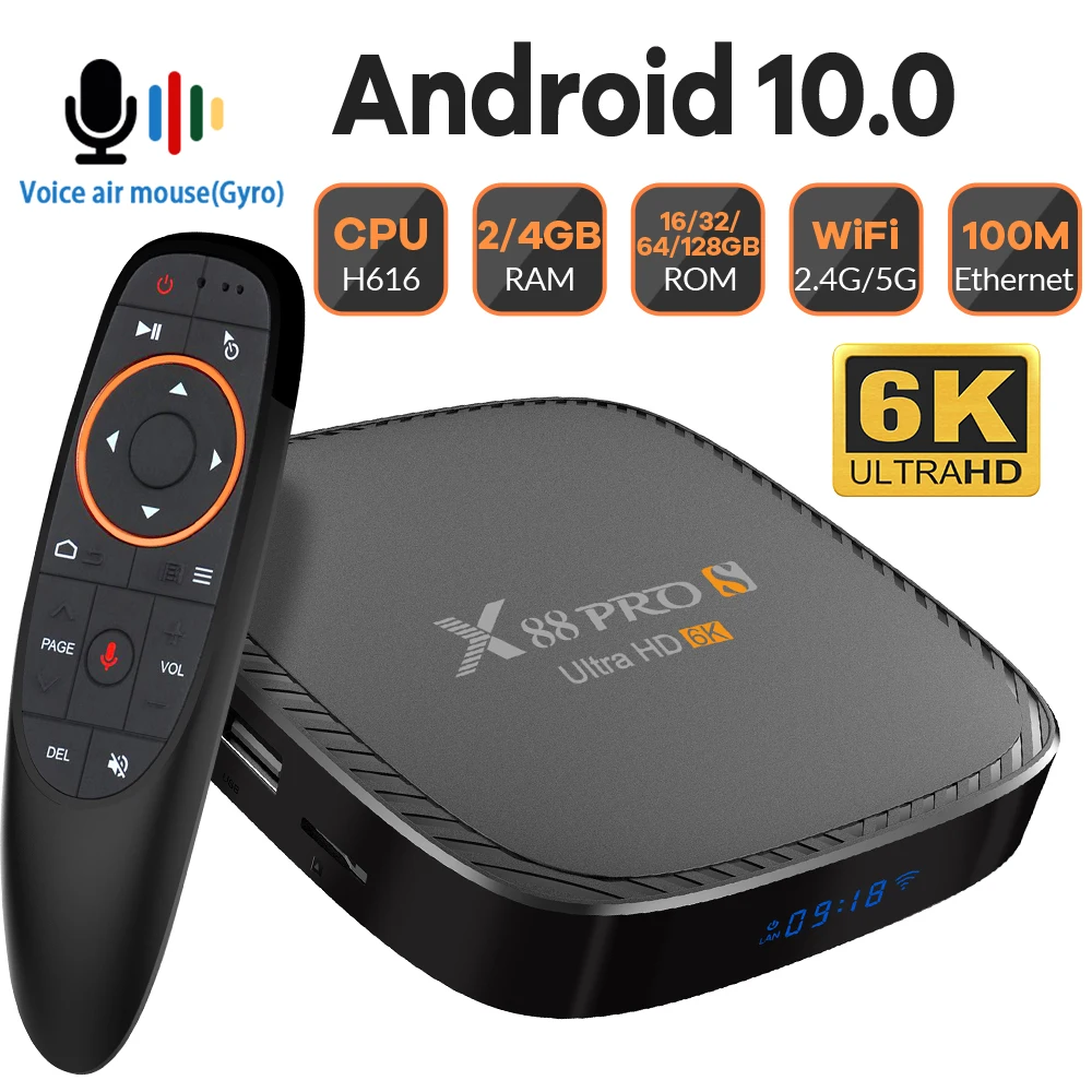 

Transpeed tv box android 10 Allwinner H616 dual wifi bluetooth5.0 Voice Assistant 6k 4k 1080p Media player TV BOX Set Top Box