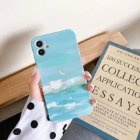 night sky moon clouds art oil painting bracket phone case for iphone 11 pro xs max xr x 7 8 plus 7plus case cute soft back cover