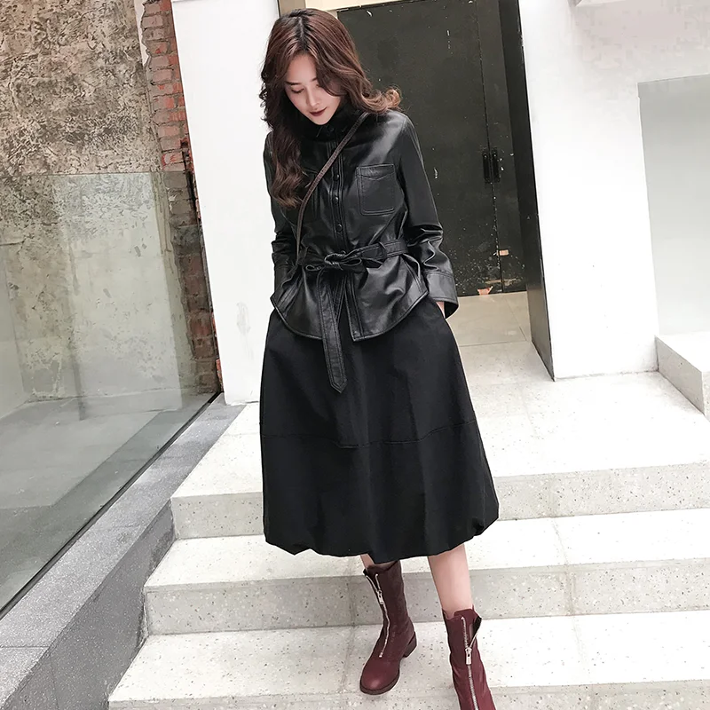 

High Quality 100% Genuine Leather Jacket Women Korean Sheepskin Coat Female Spring Autumn Clothes 2021 Femme Veste Pph3436