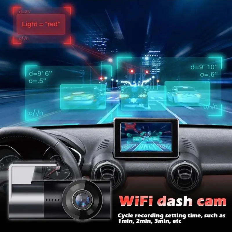 Автомобильный видеорегистратор на зеркало заднего вида радар-детектор GPS KL209 1296P