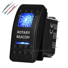 5-контактный кулисный переключатель SPST с синим светодиодом, поворотный маячок, водонепроницаемый, защита от перегрузки, для автомобиля, лодки, 12 В24 В + перемычка набор проводов