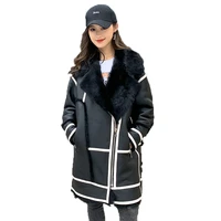 2021 new winter tuscany sheepskin real leather womens medium long coat genuine fur jacket