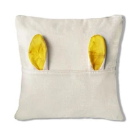 de bolsillo funda de almohada de lino de almohada de transferencia trmica bolsillo pillowcovers con orejas al por mayor cojn