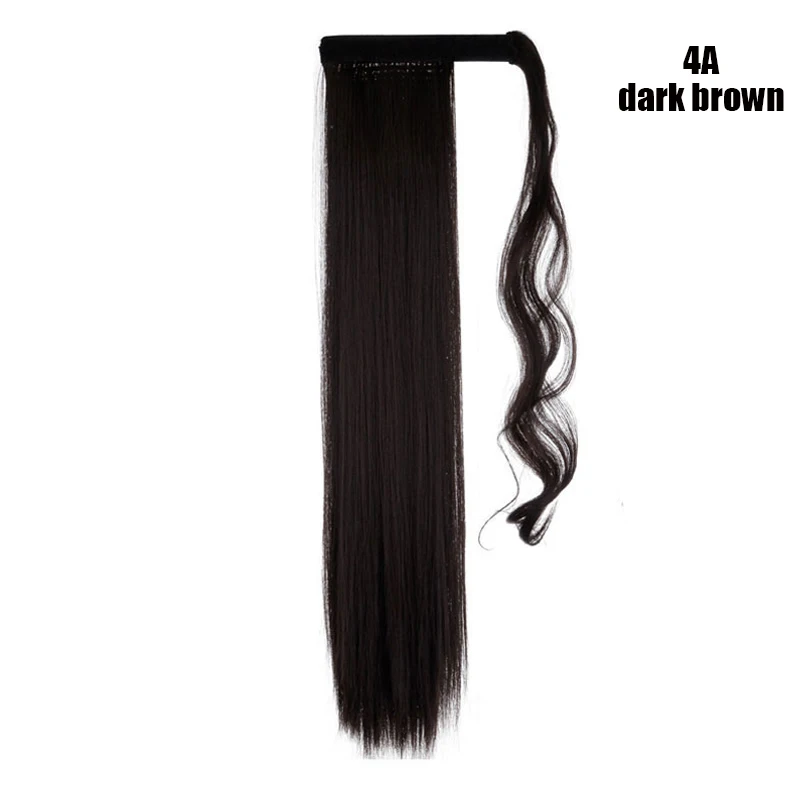 dark brown S-noilite 26 дюймов синтетический длинный прямой шнурок конский хвост клип в наращивание волос для женщин обернуть вокруг искусственный конский хвост шиньоны - Цвет: dark brown