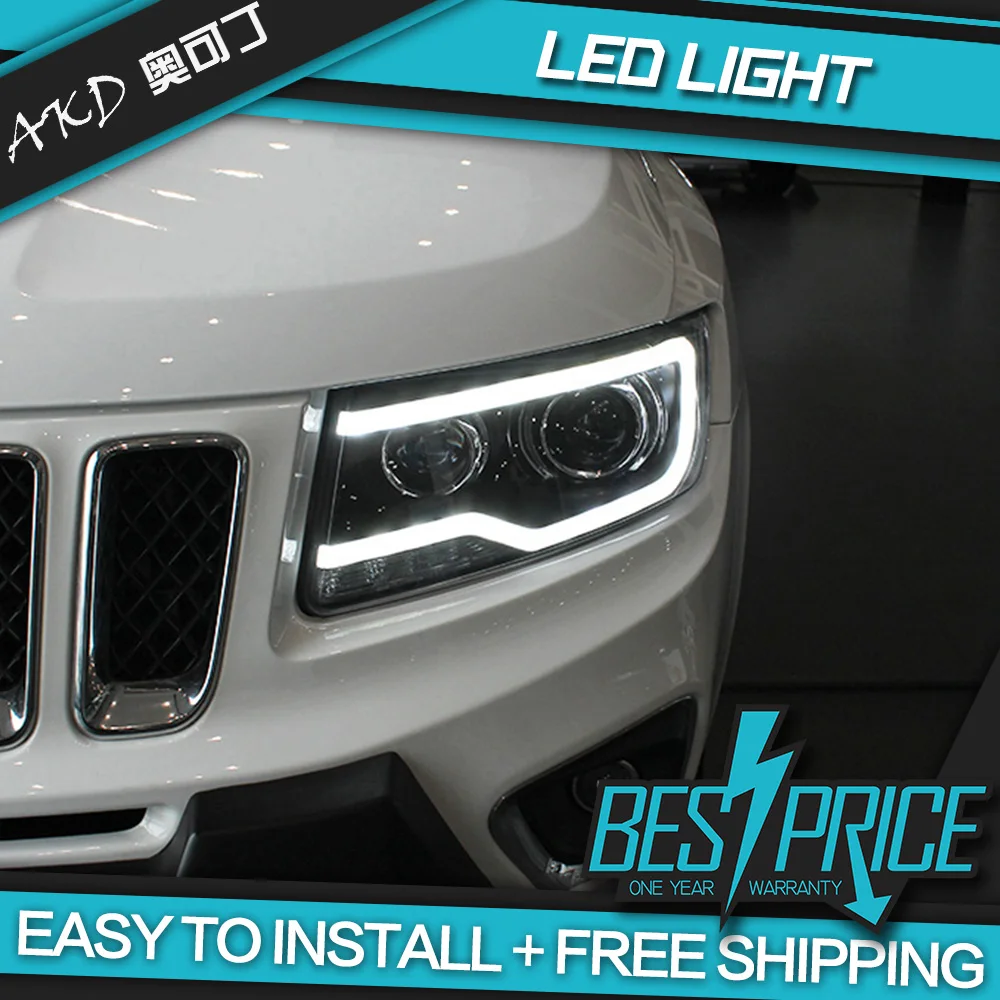 AKD тюнинг Автомобильные фары для Jeep Compass 2011 2016 светодиодные DRL ходовые огни