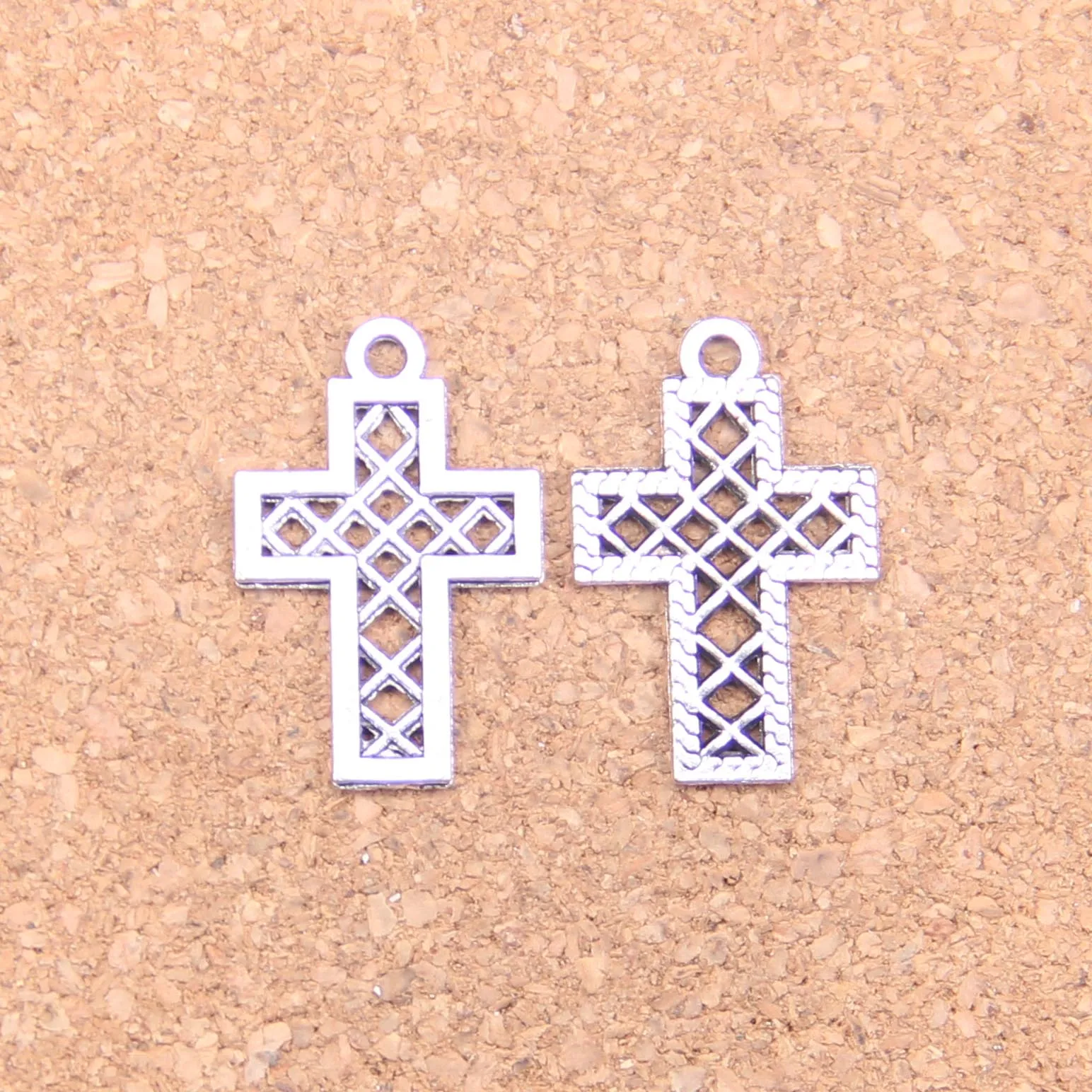 

150pcs Charms hollow grid cross 24x16mm Antique Pendants,Vintage Tibetan Silver Jewelry,DIY for bracelet necklace