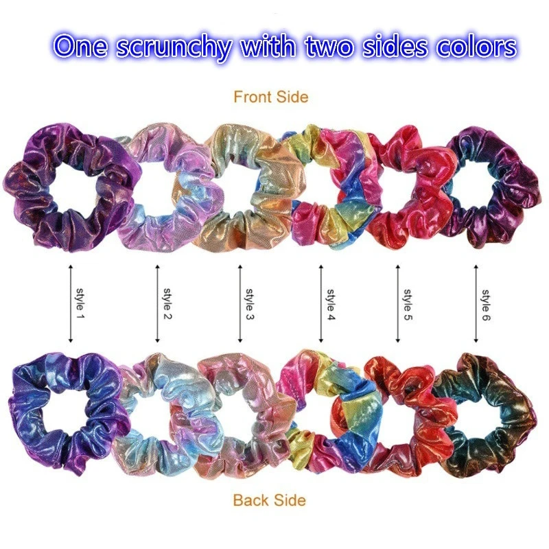 Модные блестящие резинки для волос 8 шт. в комплекте красочные эластичные блеск