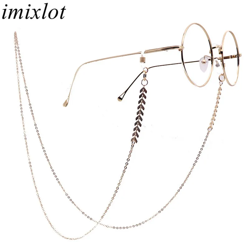 

Imixlot Fashion Classical Metal Leaf Sunglasses Chain Unisex Retro Arrow Design Glasses Chain Eyewear Cord Holder Strap Rope