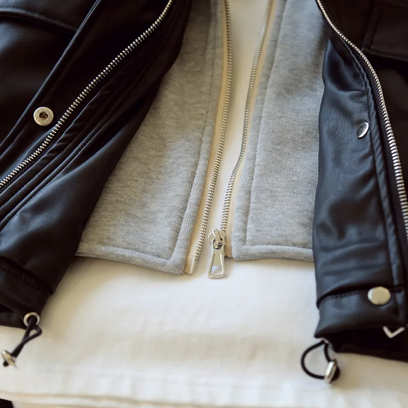 Куртка FTLZZ женская с капюшоном уличная одежда из искусственной мягкой кожи