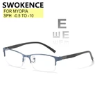 SWOKENCE близорукость очки-0,5-0,75 до-10 Для мужчин Для женщин Для мужчин с оправой из сплава антибликовыми свойствами светильник по рецепту близорукие F022