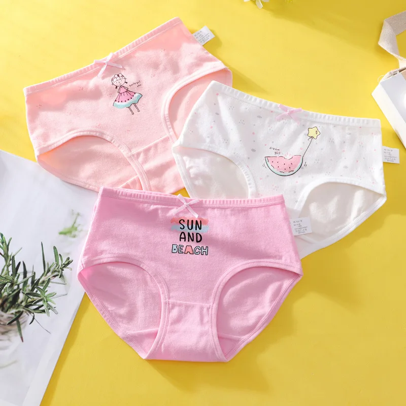 random color 3pcs Детское нижнее белье для девочек; Детские шорты с героями мультфильмов; трусы для детей; нижнее белье для девочек-подростков; трусы для девочек; детские трусы - Цвет: random color 3pcs