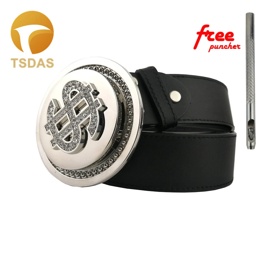 Круглые мужские пряжки для ремня Металлические долларовые Брендовые