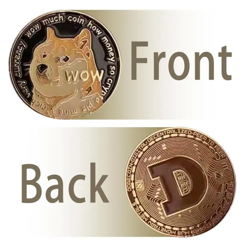 

Beautiful WOW Gold Plated Dogecoin Commemorative Coins Cute Dog Pattern Dog Souvenir Medallion Collection Gifts Virtual Coin