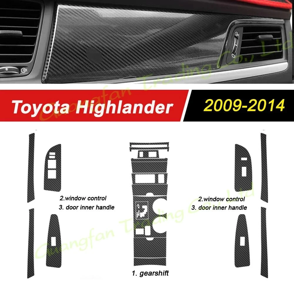 

Для Toyota Highlander 2009-2014 Стайлинг автомобиля 3D/5D углеродное волокно интерьер автомобиля центральная консоль изменение цвета молдинг стикеры нак...