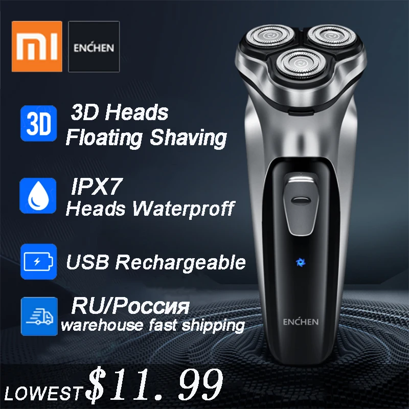 Xiaomi бритва триммер для бороды мужская электрическая бритва для влажной и сухой стирки триммер для волос выдвижная аккумуляторная бритва 5