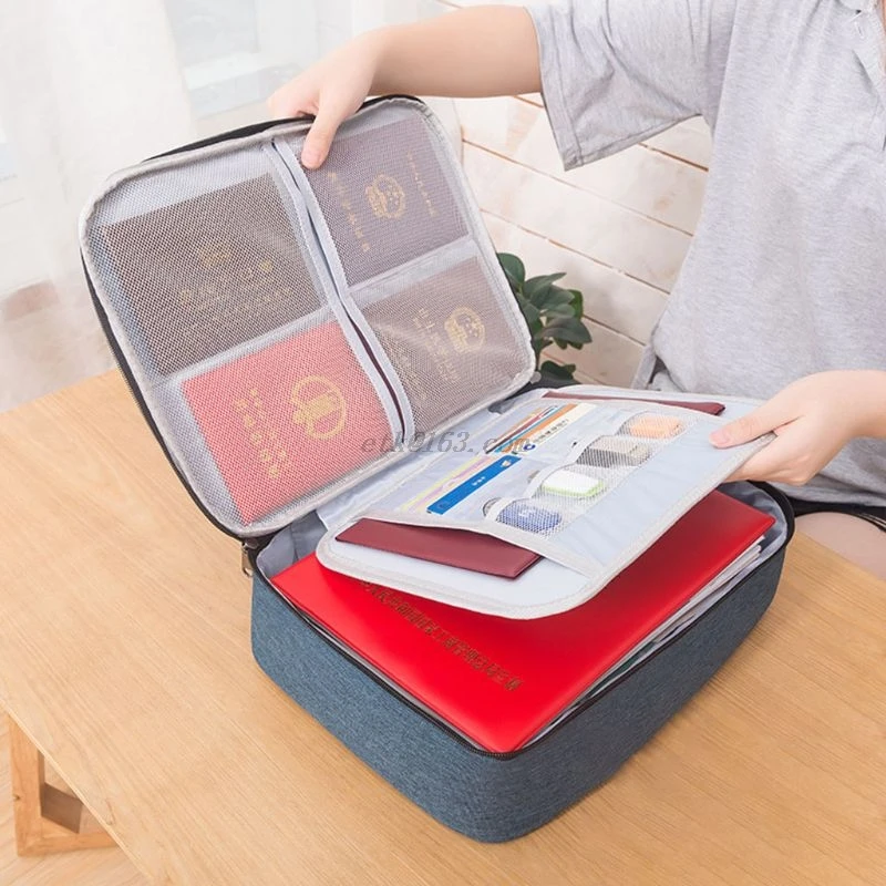 

Сумка для хранения документов и билета, 2-слойные отсеки большой вместимости, водонепроницаемые сертификаты, органайзер для дома и путешест...