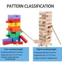 children digital jenga juego stacked solid pine high rise stacked building puzzle childrens toys adult board game puzzle