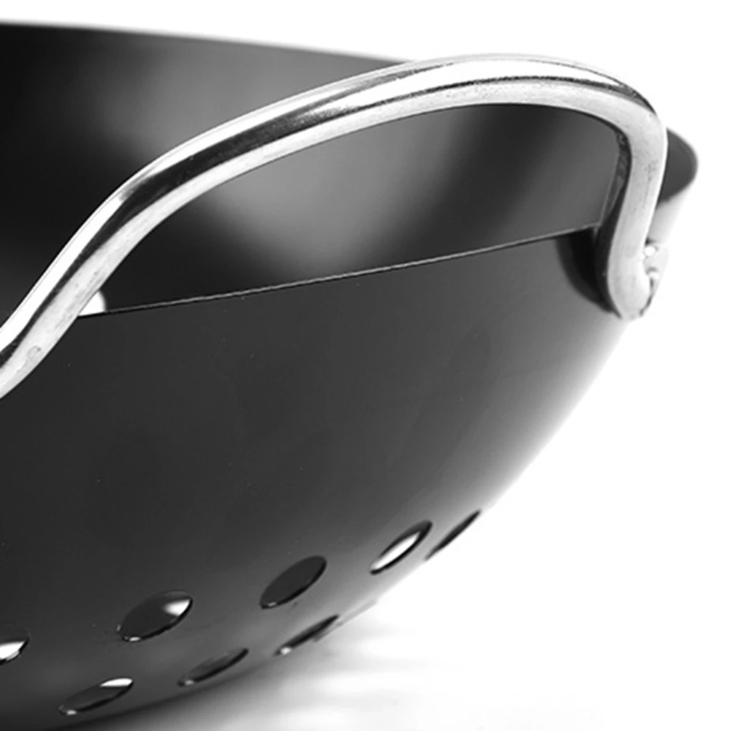 

Justdolife Grilling Basket Round Sturdy Stainless Steel BBQ Basket Vegetable Grill Basket Roasting Baking Nuts Coffee Beans