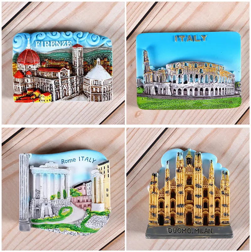 Magnetic refrigerator magnets Italy Switzerland Chile Austria European countries Tourist attractions souvenir Home decoration