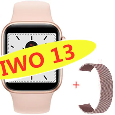 add steel strap IWO 13 умные часы серии 5 1:1 44 мм Ip68 Водонепроницаемые для apple iPhone 11 MAX IOS Android smartwatch для женщин и мужчин PK IWO 10/11/12 - Цвет: add steel strap